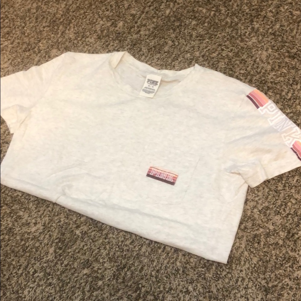 Pink Victoria’s Secret short sleeve Campus tee